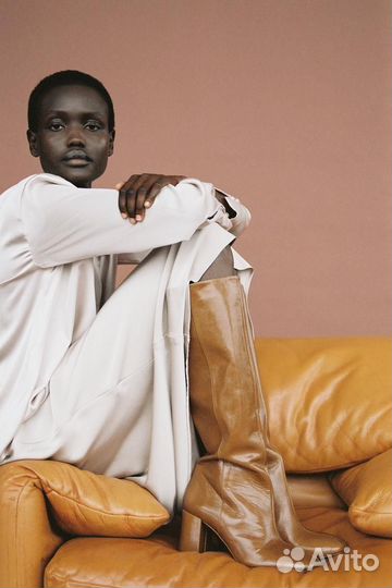 Сапоги женские Zara кожаные