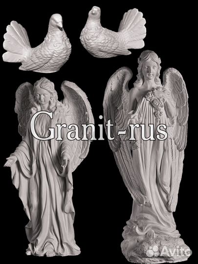 Скульптура ангела на могилу из литьевого мрамора