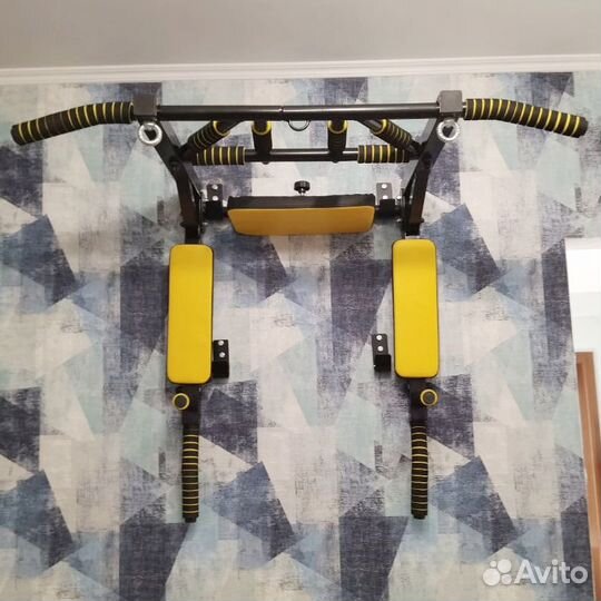 Турник Мультихват 3в1 черно-желтый