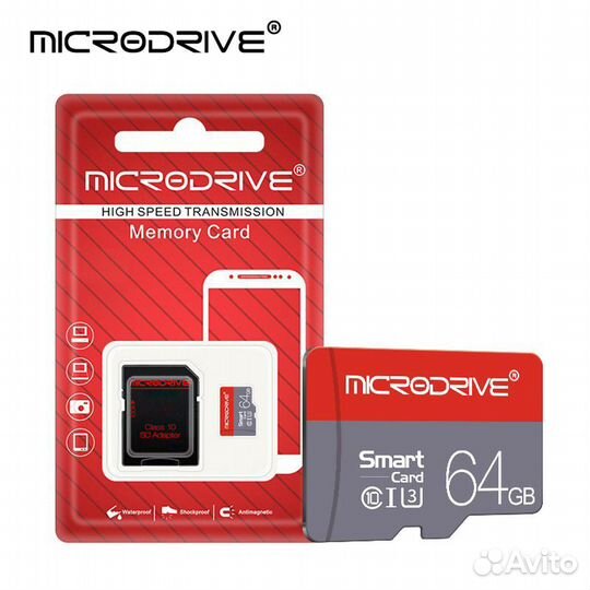Карты памяти Microdrive 64 gb скорость U3