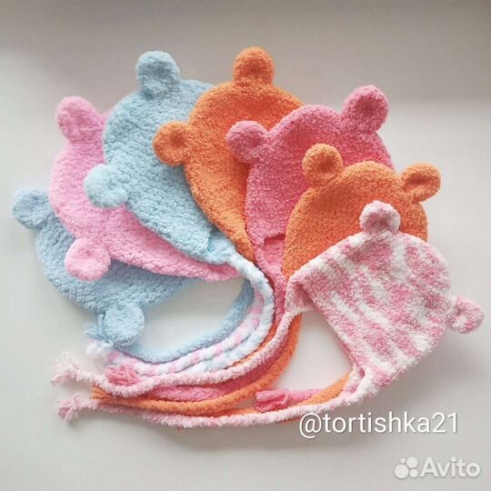 Шапочки ручной работы для новорожденных
