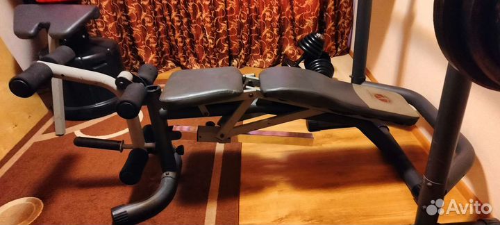 Скамья для жима и пресса, со стойками