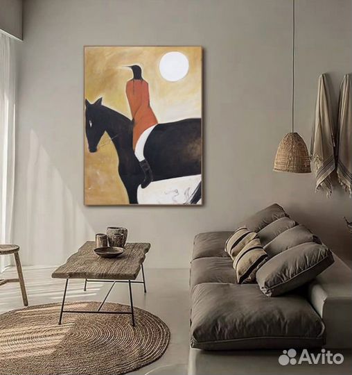 Картина маслом на холсте на стену лошадь