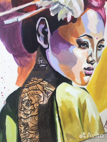 Картина маслом «Девушка с татуировкой»