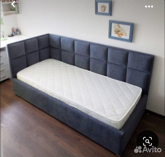 Детская угловая кровать лофт с подъемным