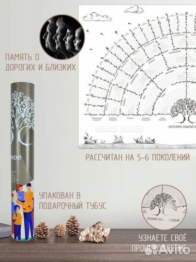 Генеалогическое семейное древо Плакат детский