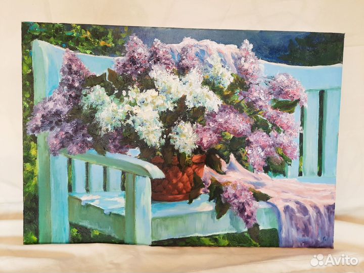 Картина маслом на холсте Сирень