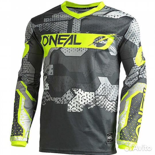 Джерси Oneal Element-camo-V-22 grey-yellow детская