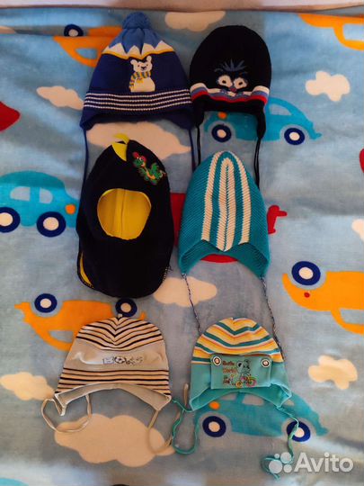 Шапки 7 шт, размер 42-48 Летние, демисезон, зимние