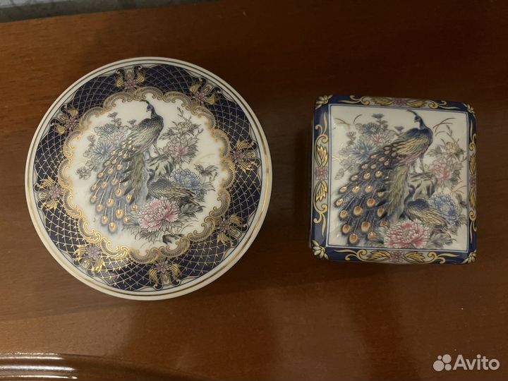 Шкатулки фарфоровые tozan japan Павлин