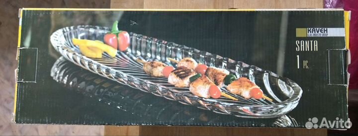 Блюдо овальное стекло