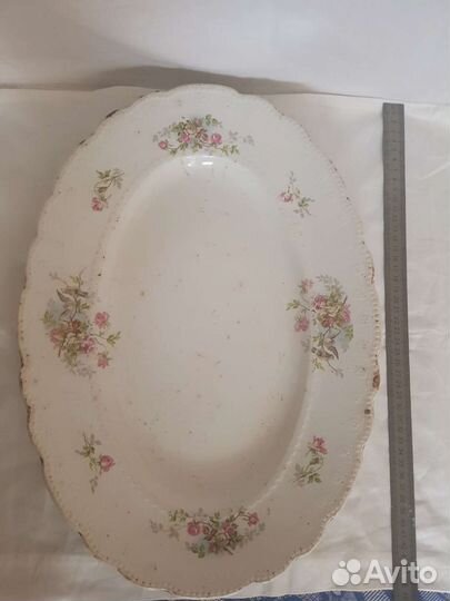 Кузнецовский фарфор блюдо большое овальное