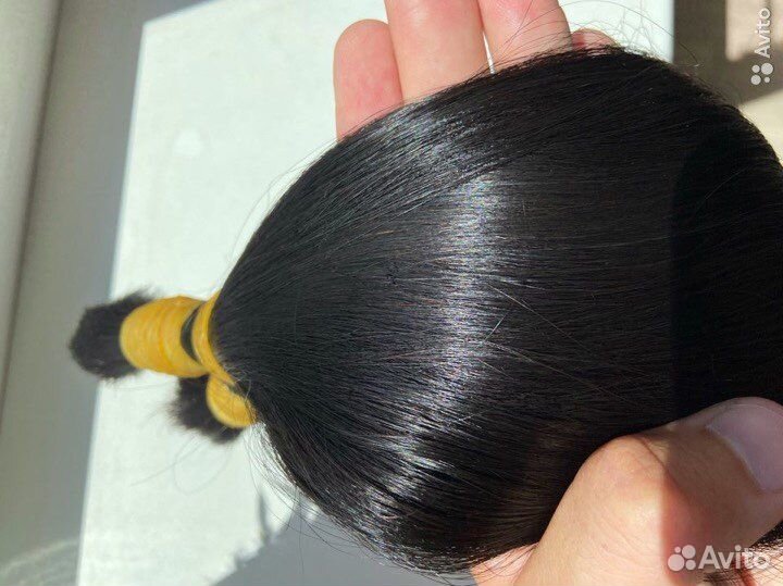 Волосы для наращивания чёрные 1b натуральные