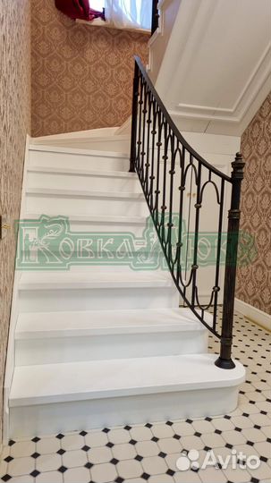 Кованое лестничное ограждение «Л003»