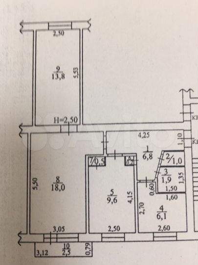 3-к. квартира, 57,9 м², 3/5 эт.