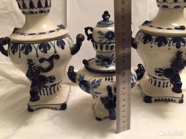 Самовар Гжель сувенир конфетница сахарница