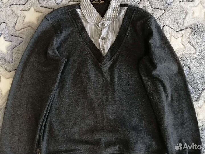 Школьный костюм для мальчика 128 серый