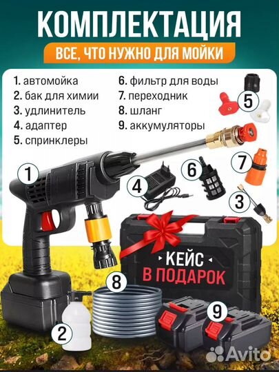 Аккумуляторная мойка высокого давления