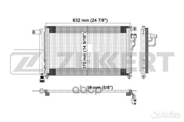 Радиатор конд. Kia Rio II 05- mk-3053 Zekkert