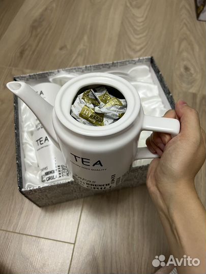 Керамический чайный набор + чай. новый