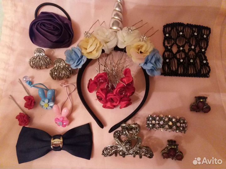 Крабики невидимки шпильки резинки заколки