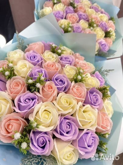 Букет из мыльных роз