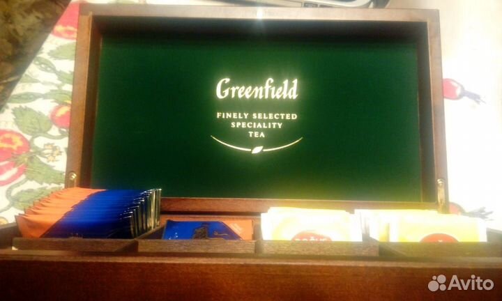 Деревянная шкатулка для хранения чая в пакетиках