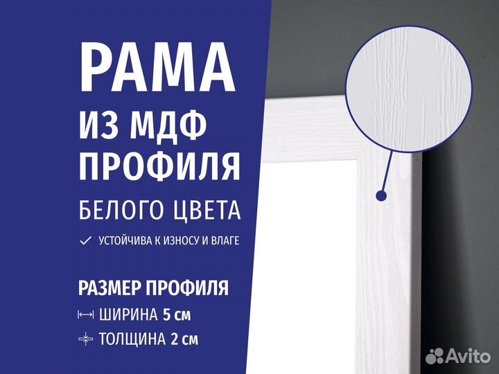 Зеркало напольное и настенное в полный рост белое