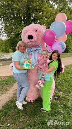 Белый мишка поздравление, медведь Тедди, шары