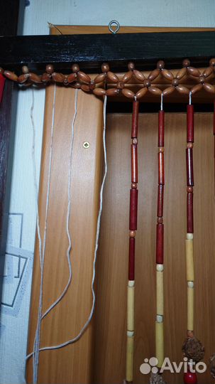 Штора подвесная натуральное дерево (висюльки)