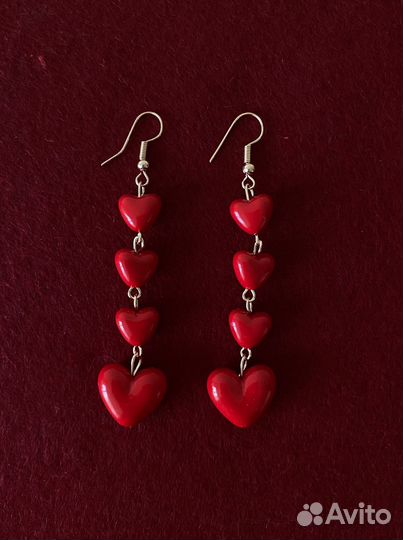 Серьги сердце