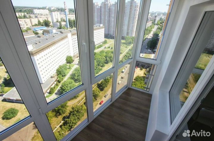 Остекление балконов и лоджий в рассрочку W6102