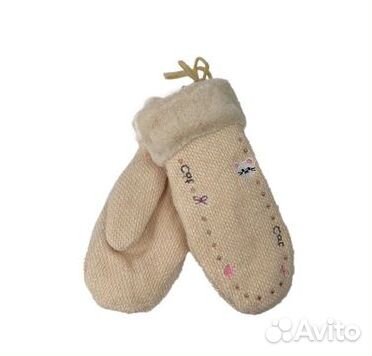 Новые варежки для девочки на веревочке