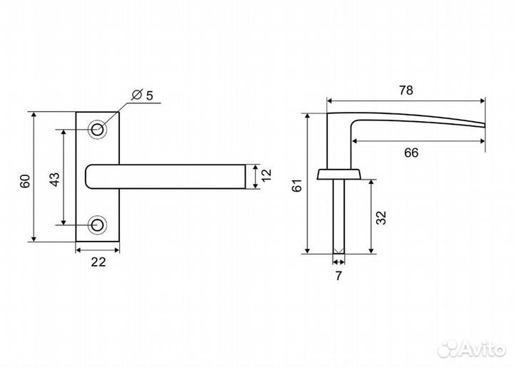 Завертка «Palladium Sarento» для окон и форточек