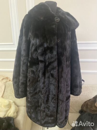 Шуба норковая с капюшоном blackglama