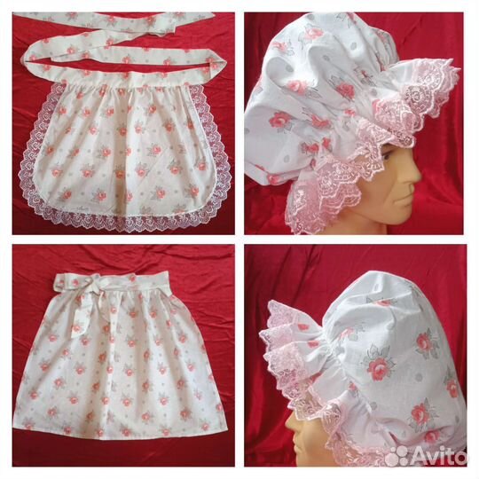 Чепчики и фартуки разные