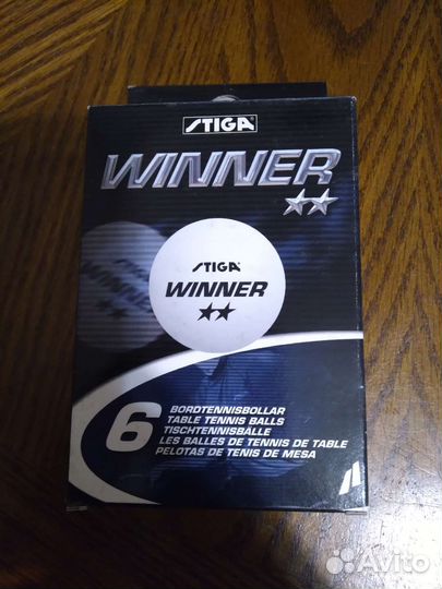 Мяч для настольного тенниса Stiga Winner, 6шт/упак
