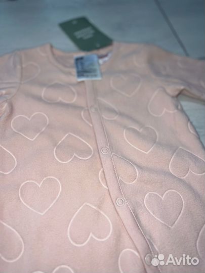 Новый флисовый слип на девочку 56р,80р, H&M