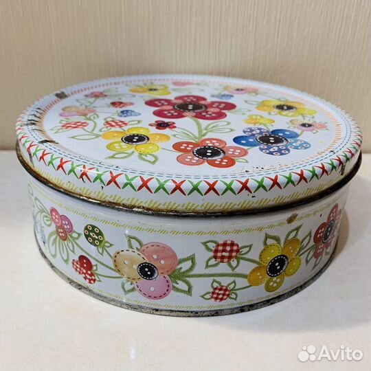 Жестяная металлическая коробка от печенья