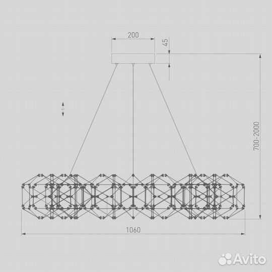 Подвесная люстра Eurosvet 90369/15 медь
