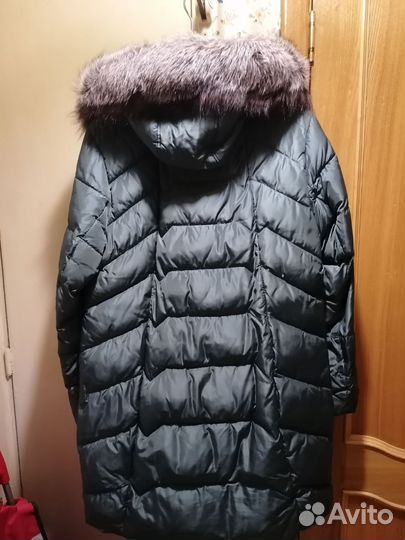 Пуховик зимний женский 52 54 с натуральным мехом