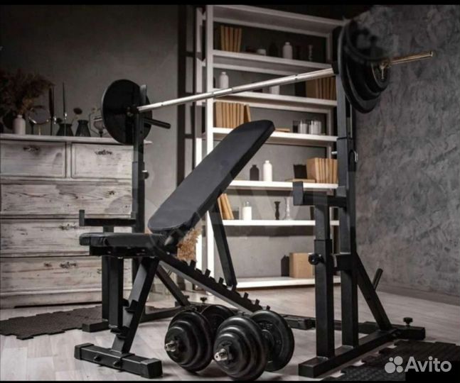 Скамья наклонная для жима гантелей и штанги