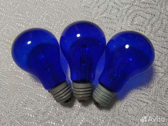 Лампа накаливания синяя для прогревания СССР