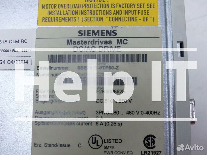 Инвертор Siemens 6SE7012-0TP50-Z