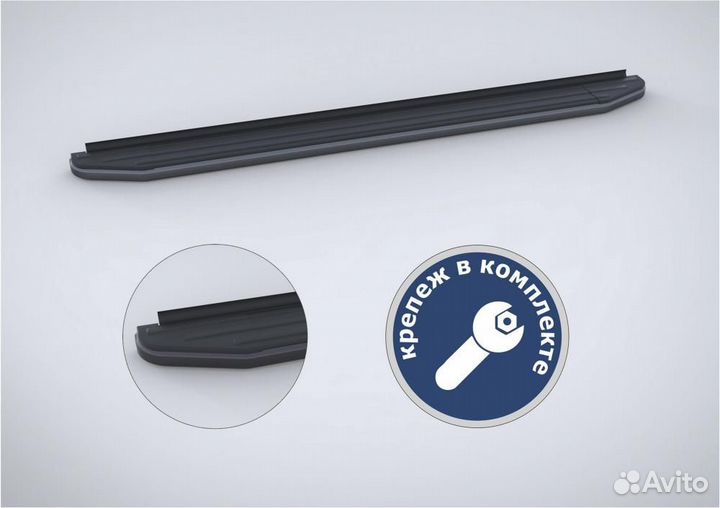 Пороги Подножки Hyundai Tucson 2021- Premium-Black