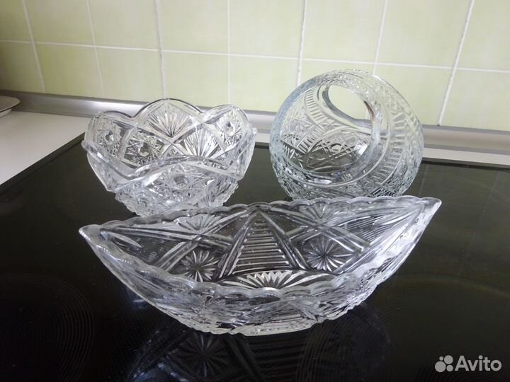 Салатник-конфетница хрустальные