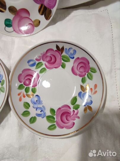 3 больших блюдца Агашки, Дулево, Вербилки