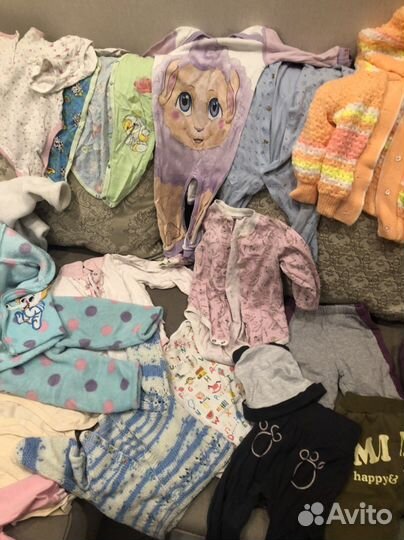 Вещи пакетом на девочку 6-18 мес 40 позиций