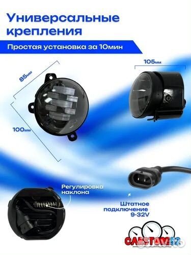 Противатуманные фары на Лада Гранта-Калина 70w