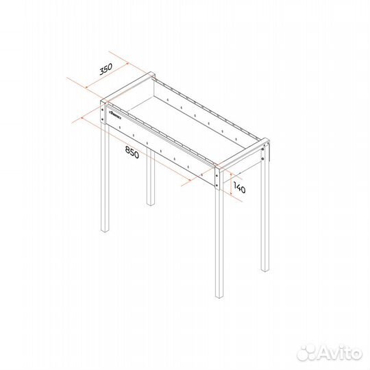 Стационарный мангал из толстой стали 3 мм
